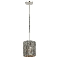 Abaca 8'' Wide 1-Light Mini Pendant - Polished Nickel