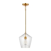 Konis 10'' Wide 1-Light Mini Pendant - Satin Brass