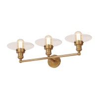 English Pub 28'' Wide 3-Light Vanity Light - Satin Brass