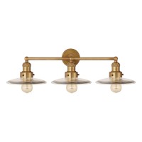 English Pub 28'' Wide 3-Light Vanity Light - Satin Brass