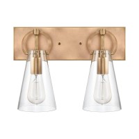 Gabby 15'' Wide 2-Light Vanity Light - Brass