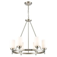 Dawson 25'' Wide 6-Light Chandelier - Satin Nickel