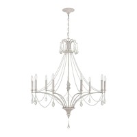 French Parlor 38'' Wide 9-Light Chandelier - Vintage White