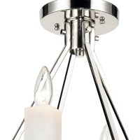 White Stone 18'' Wide 4-Light Semi Flush Mount - Polished Nickel