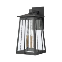 Kirkdale 19'' High 3-Light Outdoor Sconce - Matte Black