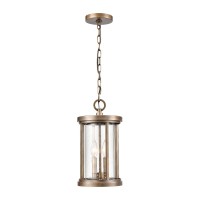 Brison 8'' Wide 2-Light Outdoor Pendant - Vintage Brass