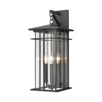 Oak Park 22'' High 3-Light Outdoor Sconce - Matte Black