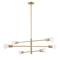 Module 34'' Wide 6-Light Chandelier - Burnished Brass