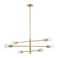 Module 34'' Wide 6-Light Chandelier - Burnished Brass