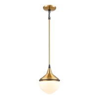 Mid-Century Schoolhouse 12'' Wide 1-Light Mini Pendant - Satin Brass