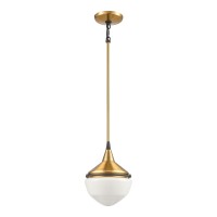 Mid-Century Schoolhouse 12'' Wide 1-Light Mini Pendant - Satin Brass