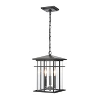 Oak Park 9'' Wide 3-Light Outdoor Pendant - Matte Black