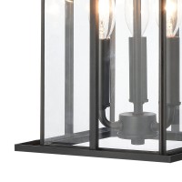 Oak Park 9'' Wide 3-Light Outdoor Pendant - Matte Black