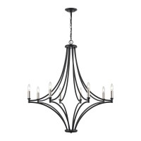 Spanish Villa 36'' Wide 8-Light Chandelier - Charcoal