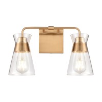 Brookville 15'' Wide 2-Light Vanity Light - Burnished Brass