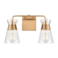 Brookville 15'' Wide 2-Light Vanity Light - Burnished Brass