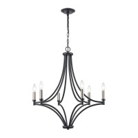 Spanish Villa 26'' Wide 6-Light Chandelier - Charcoal