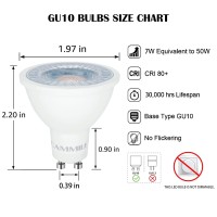 Cammile Gu10 Led Light Bulbs 50W Halogen Equivalent Non Dimmable 3000K Soft Warm White Led Bulb Replacement For Trackrecess