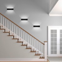 Kawell 12W Modern Wall Sconces Led Wall Light Up Down Indoor Outdoor Aluminum Wall Lamp Led Waterproof Ip65 For Bedroom Living Room Bathroom Stairs Hallway Corridor Porch, Black 6000K