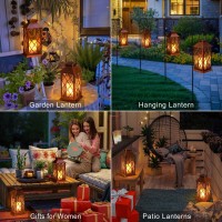 2Pack 11 Outdoor Solar Lanterns Waterproof Garden Flickering Flameless Candle Mission Lights For Patio Table Outdoor Party