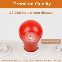 Greenic Red Light Bulbs 9W 60 Watt Equivalent 120V E26 Base A19 Red Led Lights For Bedroom Porch Holiday Party Valentine