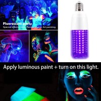 Kapata 15W Led Uv Black Light Bulb Energy Saving Uv Black Lights Uva Level 395-400Nm, Glow In The Dark , 100W Black Fluorescent Light Equivalent E26 120V , 2- Pack