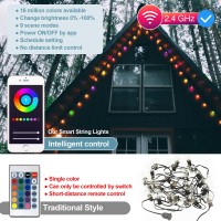 Imagic Outdoor String Lights 98 Ft Smart Rgb Patio Lights 30 Led Bulbs Multi Color String Lights For Alexagoogle Assistant