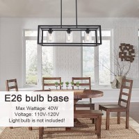 Melucee Kitchen Island Lighting 3 Lights Farmhouse Chandelier Black Pendant Lighting With Clear Glass Shade Dining Room Lighti