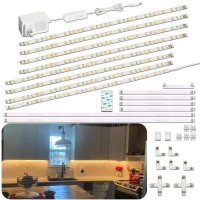 Wobane Under Cabinet Lighting Kit 8Pcs 12 Inch Led Light Bars Under Counter Lights For Kitchen Cupboard Desk Bookcase Shelf Show