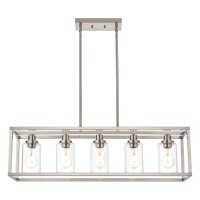 Melucee 5Light Dining Room Lighting Fixture Hanging Brushed Nickel Modern Pendant Lighting Contemporary Chandeliers With Clear