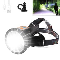 Aikertec Led Rechargeable Headlamp,Super Bright Bicycle Lamp, Multi Function Headlamp With 4 Modes, Ipx5 Waterproof Headlight For Camping Hiking, Cycling, Running, Fishing