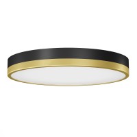 Artika Kent Led-Integrated Flushmount Ceiling Light Fixture, Black And Gold