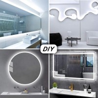 Icreating 50Ft White Led Strip Lights Bright Daylight White Led Light Strip Flexible Tape Lights, Led Mirror Lights, Under Cabinet Lighting Strips For Mirror Under Cabinet Bedroom Kitche