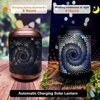 Mosaic Solar Lanterns Outdoor Bohemian Solar Lantern Outdoor Waterproof Blue Mosaic Table Light Turkish Moroccan Lamp Mosaic Decorations Yard Patio Table Decor For Garden