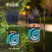 Dibieecn Solar Lanterns Outdoor Hanging Lantern Metal Waterproof Led Lantern With Solar Powered Garden Patio Decorations Decor Lantern With Handle Christmas Gift Idea