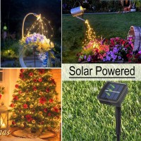 2 Pack Solar Waterfall Fairy Bunch Lights Outdoor Waterproof 200Leds 8 Modes Watering Can Light (No Can) Solar Powered String Lights Firefly Vine Christmas Garden Decorations Gardening Gifts For Mom