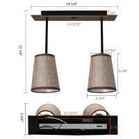 Facon Decorative Fabric 12V Rv Light Fixture With Onoff Switch Oil Rubbed Bronze Finished Pendent Diningroom Lamp With 2 Rep