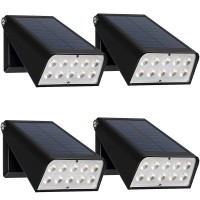 Guyulux Outdoor Spotlight Solar Powered, Dusk To Dawn Deck Lights, 2-Mode 90?Adjustable Ideal For Wet Location, Bright Solar Wall Pack For Patio Parking Lot Alleyways Doorway, 4-Pack