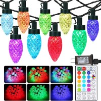 Joomer C9 Christmas Color Changing String Lights Outdoor Indoor,33Ft 50Led Green Wire Christmas Tree Lights,32 Keys Remote Control Fairy Lights For Christmas Party Wedding Decoration