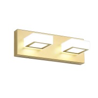 Ralbay Modern Led Gold Bathroom Vanity Light Fixtures 2 Light Acrylic Wall Lighting Fixtures Modern Gold Indoor Wall Sconces