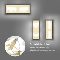 Ralbay Modern Led Gold Bathroom Vanity Light Fixtures 2 Light Acrylic Wall Lighting Fixtures Modern Gold Indoor Wall Sconces