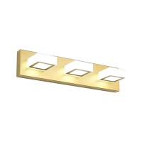 Ralbay 3 Light Gold Bathroom Vanity Light Acrylic Modern Led Vanity Light Over Mirror Bathroom Lighting Fixtures