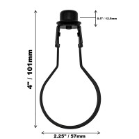 Creative Hobbies Lamp Shade Light Bulb Clip Adapter Clip On With Shade Attaching Finial Top Black Color 1 Pack