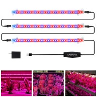 Gytf Led Grow Light Strips For Indoor Plants, 90-Bulb Red Blue Spectrum Dimmable Plant Growing Lamp For Greenhouse, Gardening Seedlings, 4/8/12 Timer, Daisy-Chain Designed