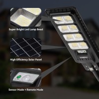 Langy 200W Led Solar Street Lights 360 Pcs Led High Lumes Solar Powered Street Lamp Outdoor Dusk To Dawn Security Led Post Stre