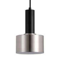 Modern Mini Pendant Light With 4W Led Bulb, One-Light Adjustable Metal Pendant Lighting Fixture For Kitchen Island Cafe Bar, Brushed Nickel And Black