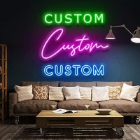 Wmat Custom Led Neon Signs For Bedroom Wall Decor Personalized Neon Signs For Wedding Birthday Party Or Bar Logo (1 Line Text, 10