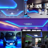 Suyooulin 2835 Smd Led Strip Lights, 16.4Ft, 26000Lm, Blue, Non-Waterproof, 3 Times Brighter Than Smd3528