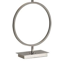 Benjara Open Ring Design Base Metal Table Lamp, Silver