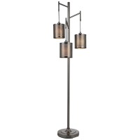 Modern in appeal and extremely eye catching this floor lamp will definitely make a style statement Showcasing mesh design 3 hanging shades with fabric liners it has stalk design body which lends support to the entire piece and also makes it extremely stur